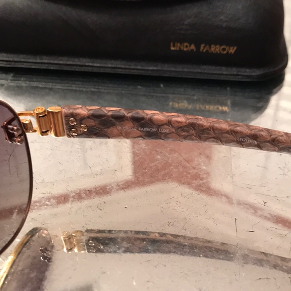 Linda Farrow Luxe Snakeskin Aviators